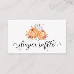 Cartões de Chamada de Fraldas de Abóbora para Chá 