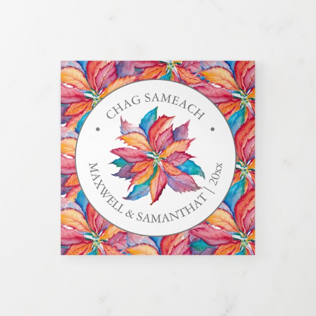 Cartões de Chanucá Personalizados Exclusivos, Rosa (Cobrir)