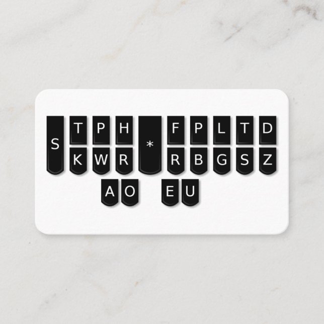 Cartões de chaves da máquina de Steno do preto do (Frente)