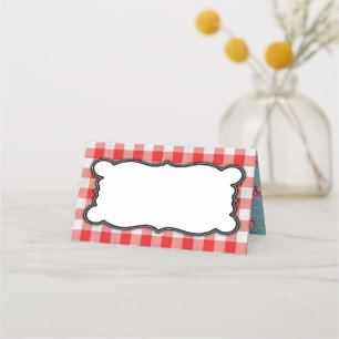Cartões de CHURRASCO/Comida Vintage-Gingham