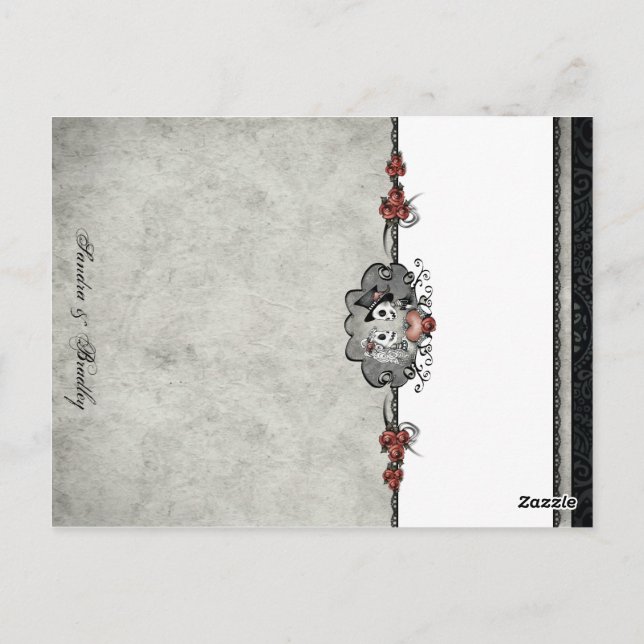 Cartões de Cinza de Esqueletos de Casamento Cartõe (Verso)