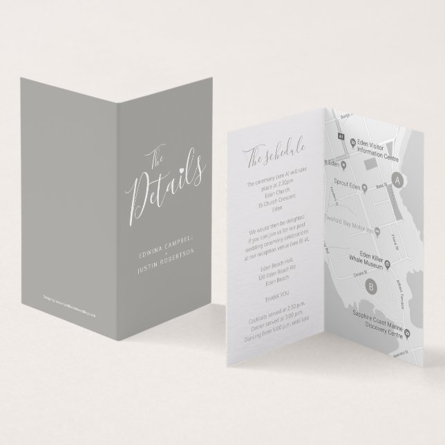 Cartões de cinza de mapa de agenda de convidados d (Interior e exterior)