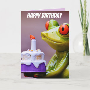 CARTÕES DE COBERTURA DE FUNDO DE SAPO DE ANIVERSÁR