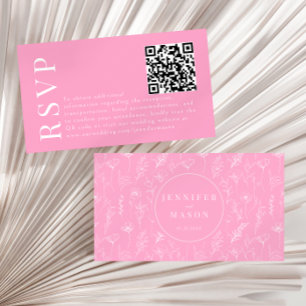 Cartões de código de QR RSVP de casamento floral c