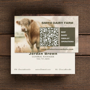 Cartões de código QR de empresa de vaca