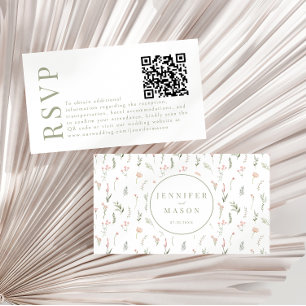 Cartões de código QR para casamento de flor silves