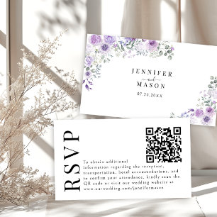 Cartões de código RSVP RSVP de Casamento Floral la