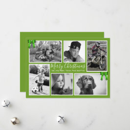Cartões de Colagem de Fotos da Grande Família Verd