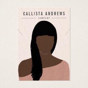 Cartões de colar de cabelos negros do Earthy Boho