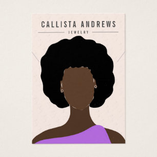 Cartões de colar de cabelos negros do Earthy Boho