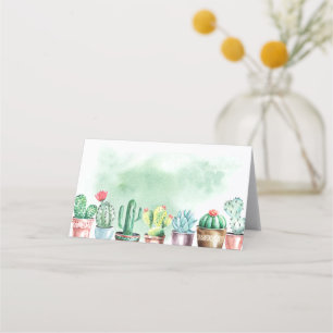 Cartões de Colocação Cactus Aquarela