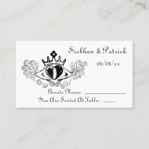 Cartões de Colocação de Claddagh (Preto) (Casament
