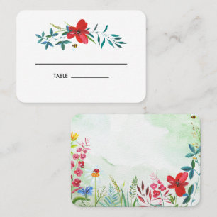 Cartões de Colocação de Mesa de Casamento com Flor