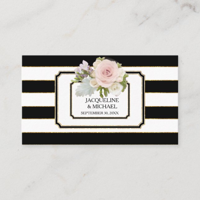 Cartões de Colocação em Inglês Rosas Art Deco Dour (Frente)