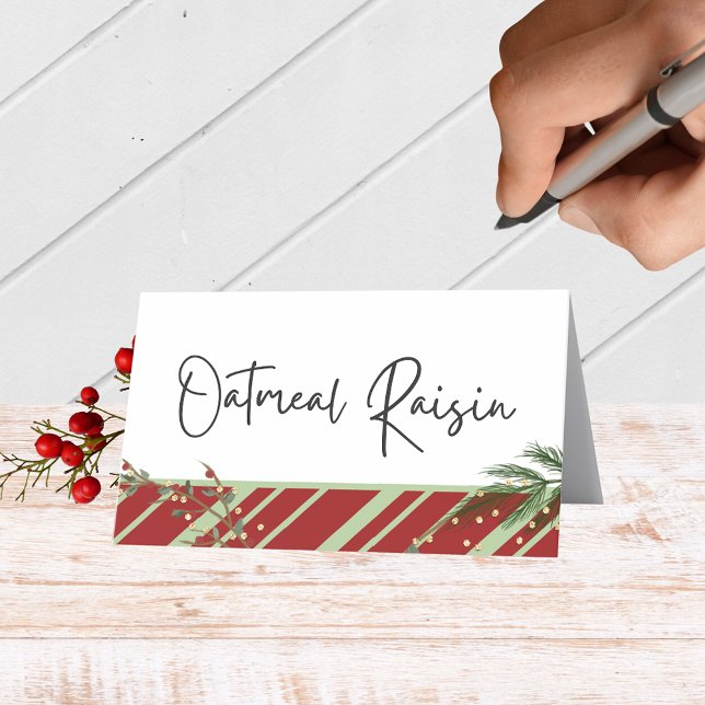 Cartões de Comida, de Bebida ou de Local Feriados (Elegant Holiday Folding Label Cards for Food and Drink Labels, Place Cards, Contests and More)