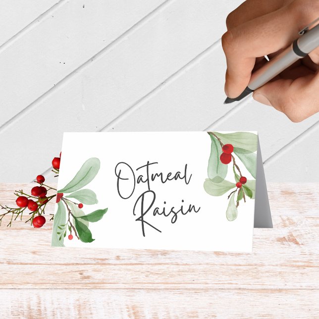 Cartões de Comida, de bebida ou de localização de  (Elegant Christmas Folding Label Cards for Food & Drink Labels, Place Cards, Contests and More)