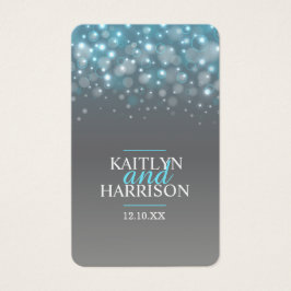 Cartões de comida de casamento da cinza azul de ch