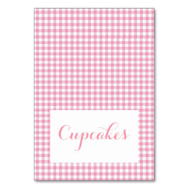 Cartões de Comida de gingham rosa