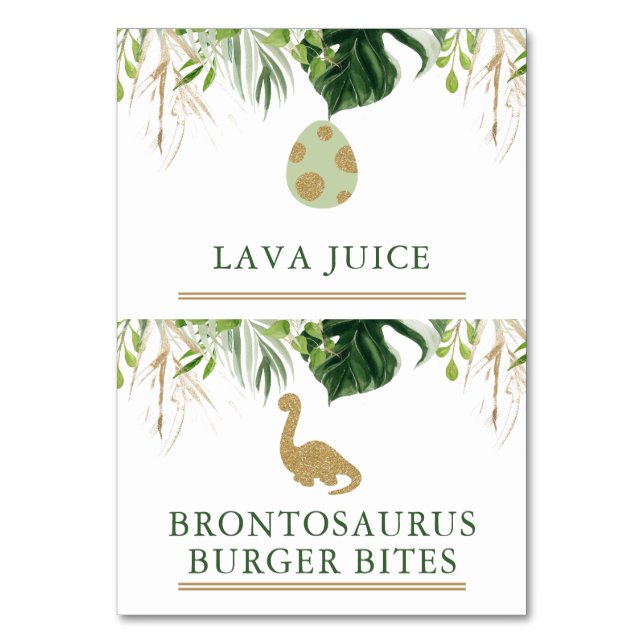 Cartões de Comida do Partido Dinossauro (Frente)