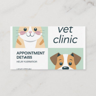Cartões De Compromisso Clínico De Vet Cute - Pet A