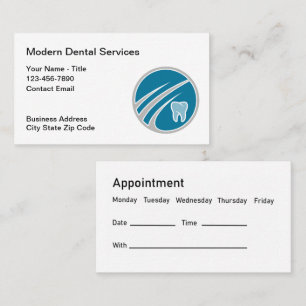 Cartões de Compromisso de Dentista Moderno Novo De