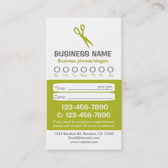 Cartões de compromisso para cabelos brancos verdes (Frente)