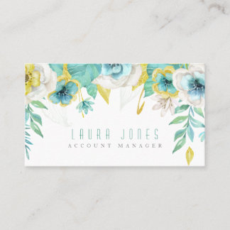Cartões de Compromisso Pintados com Cabelo Floral
