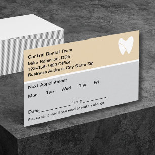 Cartões de Compromisso Simples Modernos do Dentist