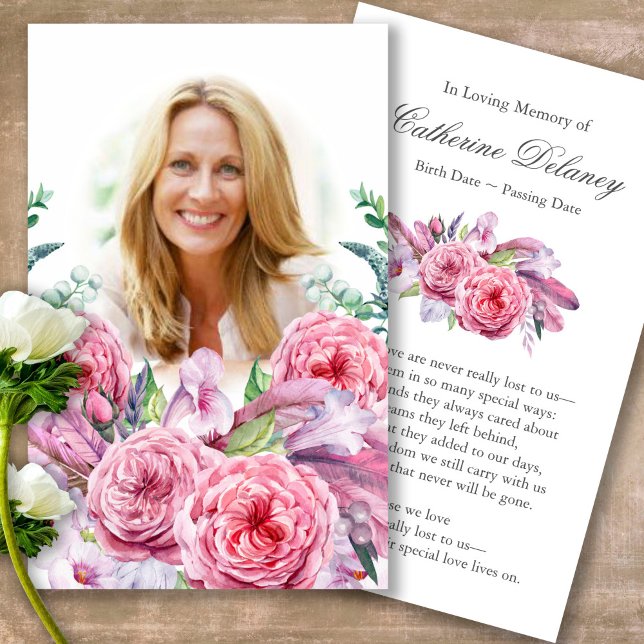 Cartões de condolências de Oração de Jardim do Paí (Forever in our hearts, celebration of life, in loving memory of, prayer cards for bereavement)