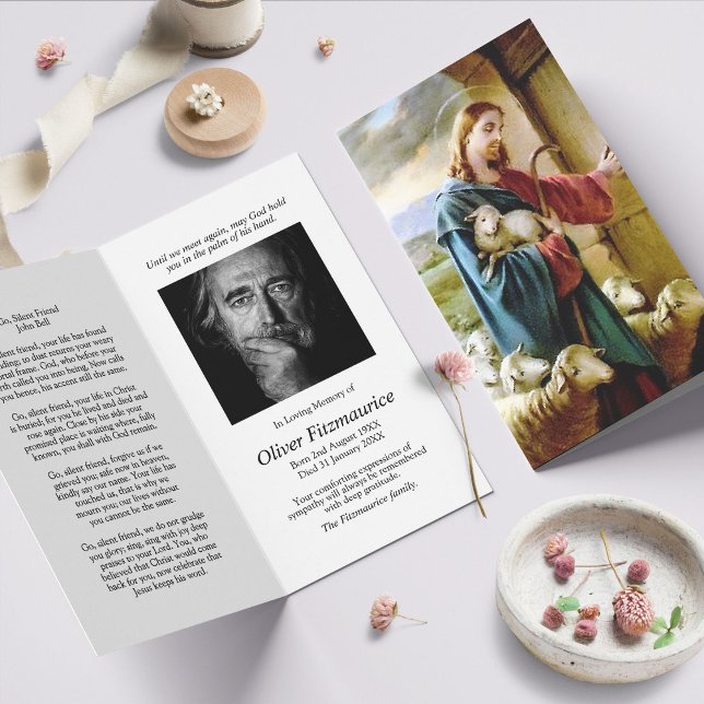 Cartões de condolências de Oração Memorial de Perd (catholic, religious, celebration of life, in loving memory of, prayer cards for bereavement)