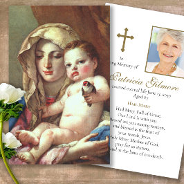 Cartões de condolências funerários de oração Madon