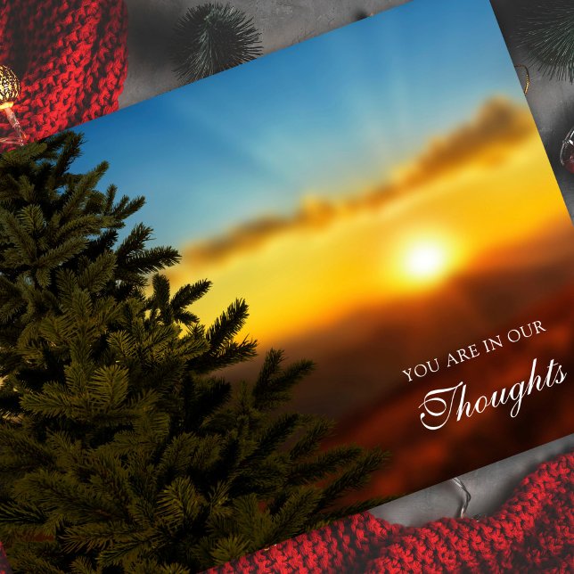 Cartões de condolências Natal | Sunset de Natal (Christmas Sunset Memorial Remembrance Sympathy Christmas Holiday Card)