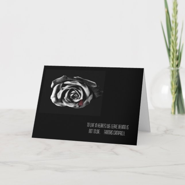 Cartões de condolências rosa preto (Frente)