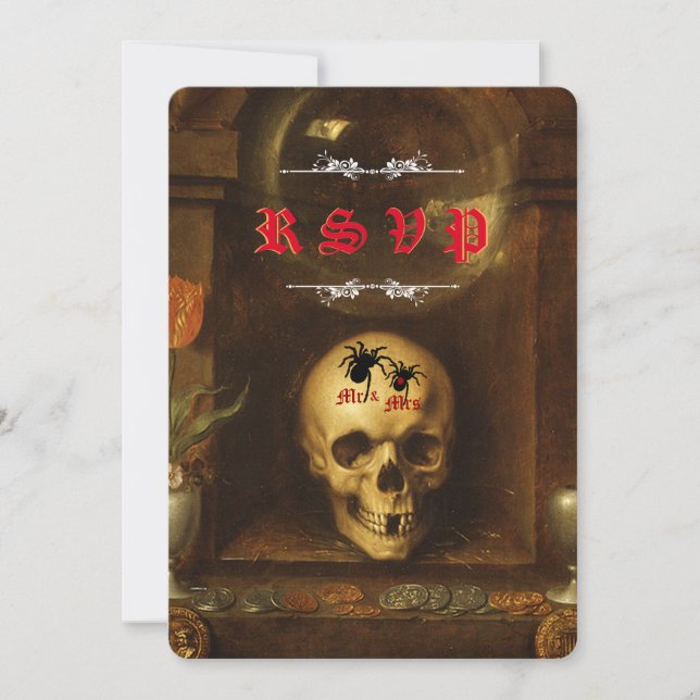 Cartões de confirmação de casamento de Halloween c (Frente)