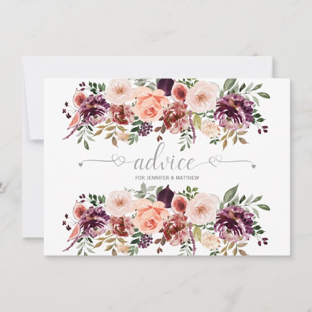 Cartões de Conselho de Flores em Aquarela Boho de  (Frente)