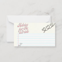 Cartões de Conselho para a Noiva