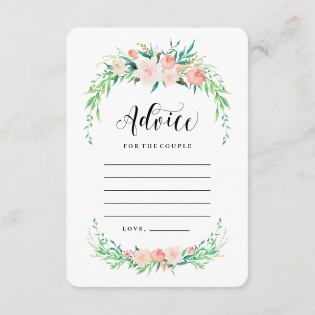 Cartões de Conselhos de Buquê Delicados (Frente)