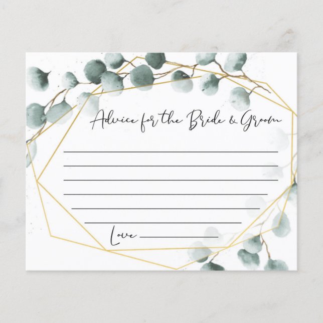 Cartões de Conselhos de Casamento de Eucalipto (Frente)