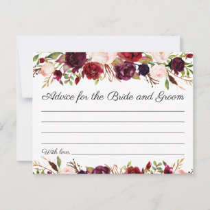 Cartões de Conselhos de Casamento Marsala e Floral