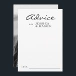 Cartões de Conselhos de Casamento Moderno da Sobre<br><div class="desc">Peça a todos os seus convidados de casamento que compartilhem seus melhores conselhos para os recém-casados! Personalize facilmente com seus nomes e fotos no verso.</div>