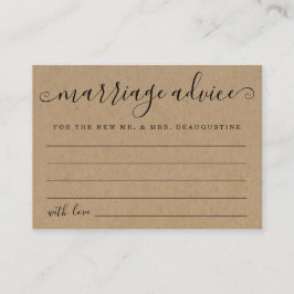 Cartões de Conselhos de Casamento Personalizados -