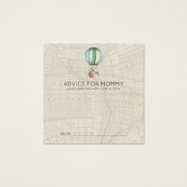 Cartões de Conselhos de chá de fraldas | Balão de  (Frente)