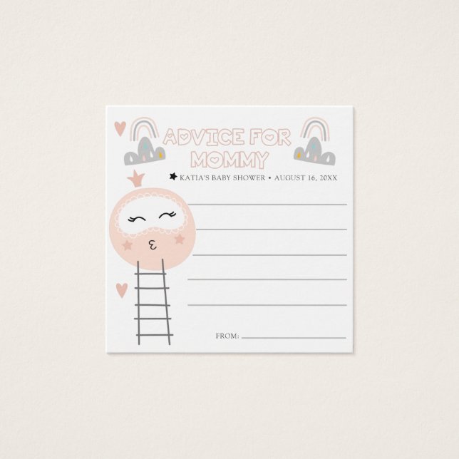 Cartões de Conselhos de chá de fraldas | Caminho d (Frente)