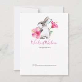 Cartões de Conselhos de Chá de fraldas Coelho Boni