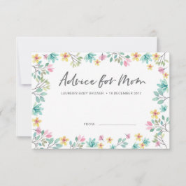 Cartões de Conselhos de chá de fraldas | Flores co