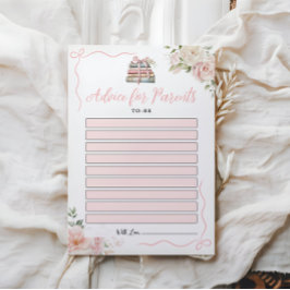 Cartões de Conselhos de chá de fraldas para Pais a