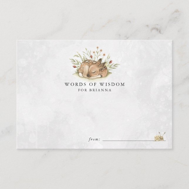 Cartões de Conselhos de Chá de fraldas Woodland (Frente)