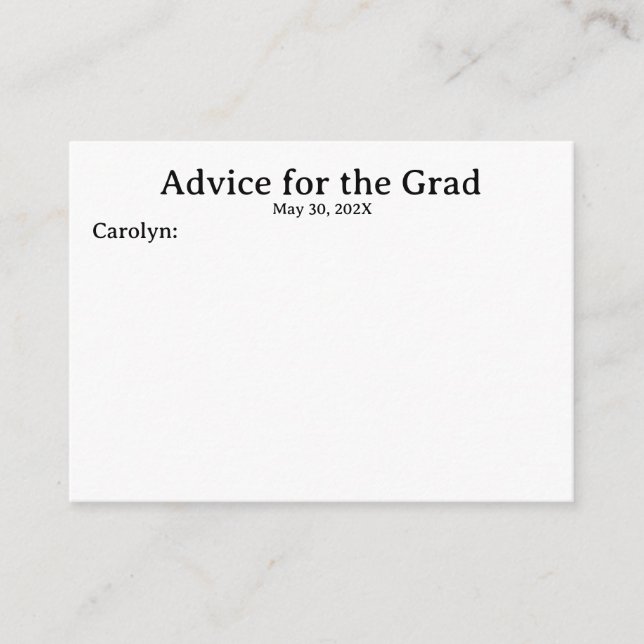 Cartões de Conselhos de Formatura Personalizados c (Frente)