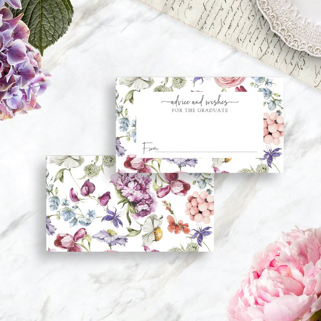 Cartões de Conselhos de Graduação de Flores Selvag (Elegant Wildflower Graduation Advice Cards by Painted Paperie
)