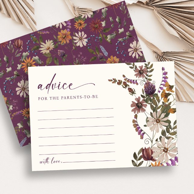 Cartões de Conselhos para Bebê Burgundy (Burgundy Baby Advice Cards
)